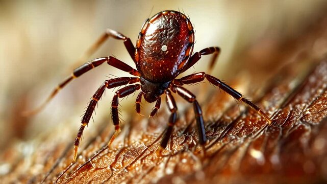 Macro video of a bug or mite, capturing intricate details of its movement and features