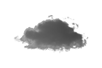 Black cloud isolated on transparent white background. PNG cloud. Dark storm cloud 3D rendering. Clip art, cut out, Design elements