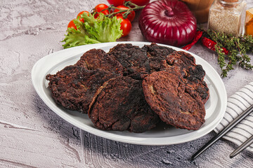 Liver pancakes in the bowl