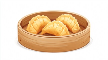 Half Moon Dim Sum Dumpling Vector Isolated Illustration