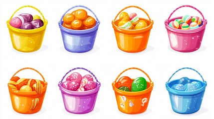 Halloween Candy Bucket Icon with Transparent Background for Festive Designs