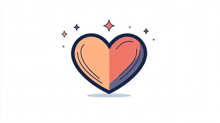 Heart Outline Icon Vector Isolated on White Background for Graphic Design Projects