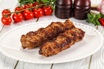 Chicken kebab minced meat and spices