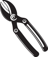 Pruning Shears Rustic Tool for Gardening, Silhouette vector art illustration