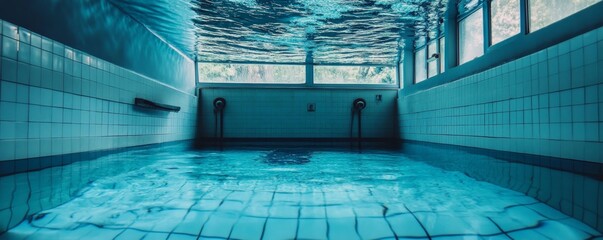 Obraz premium Blue ripped water in swimming pool