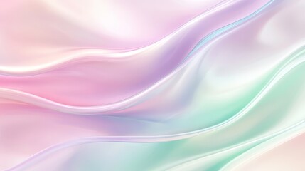 Iridescent pastel waves, abstract soft colors, flowing gentle lines, dreamy light pattern