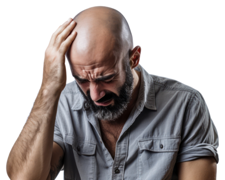 PNG Man stressed worried adult