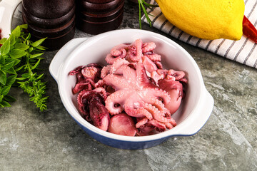 Marinated baby octopus snack appetizer