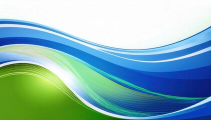 Fototapeta premium dynamic abstract wave background with blue and green curved lines, modern flowing motion design for business presentations or digital banner
