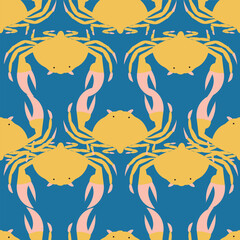 Sealife Cute Animals Vector Seamless Pattern