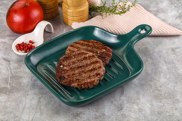 Grilled beef burger cutlet minced meat