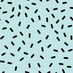 This design features a light blue background scattered with small black shapes, creating an engaging and modern abstract pattern perfect for various creative projects.
