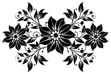  Floral ornaments on a white background vector art illustration