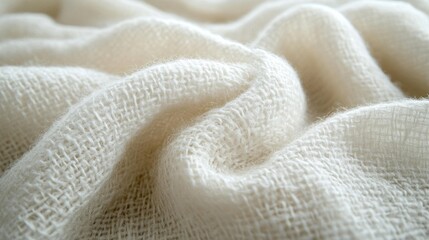Detailed white canvas with natural fiber texture. Generative AI