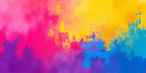 Obraz premium A symphony of hues: Pink, yellow, blue explode in a vibrant, textured dreamscape. Joyful energy radiates.