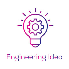 Engineering Idea Icon - Lightbulb with Gear Symbolizing Engineering and AI Solutions