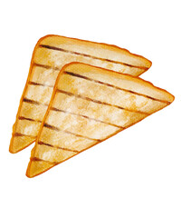 Watercolor Toasted Sandwich - Triangle Gourmet Snack Illustration