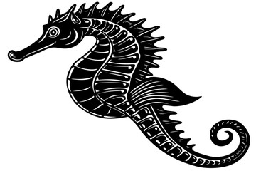 Dried seahorse isolated on white background vector illustration 