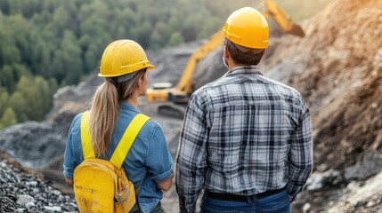 Mining Engineers Surveying a Quarry