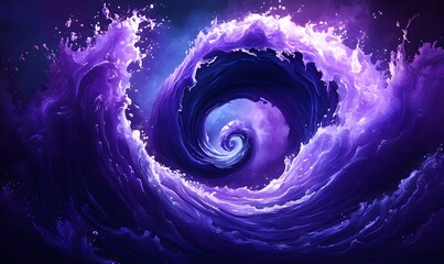 Naklejka premium Abstract swirling purple wave vortex.