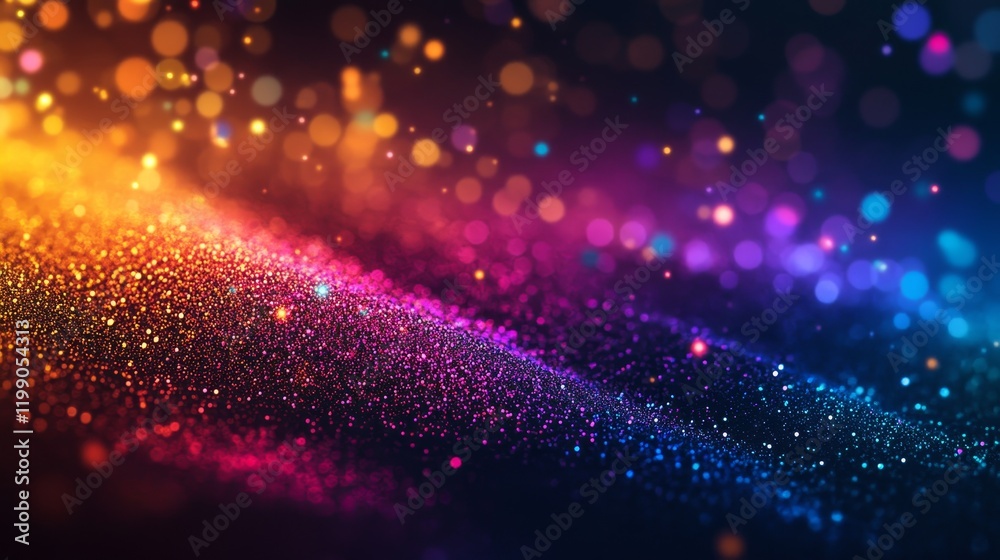 Aufkleber abstract colorful glowing particles background