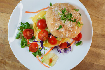 Fresh Vegetarian Sandwich with Lamb's Lettuce