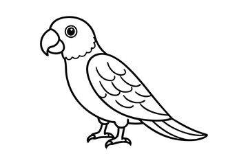 A cute Parrot hand drawing clean line art illustration.eps