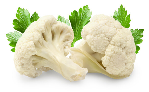 cauliflower isolated on white background. head of cauliflower. clipping path