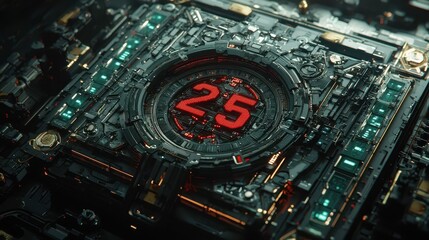 Cyberpunk 25th Anniversary Countdown: Futuristic Digital Clock