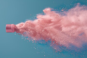 A Color Aerosol Can Releasing a Vibrant Cloud 