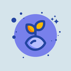 Seed flat illustration. Eco signs vector illustration.