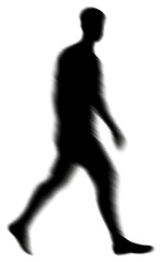 Image of PNG Shadow of man walking silhouette blur illustration. printed on Printed Glass Splashbacks