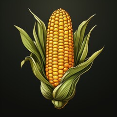 Obraz premium Elegant Flat Design of Corn in Moody Colors