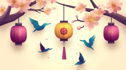 A vibrant red paper-cutting design featuring intricate floral patterns and auspicious symbols, displayed against a soft white background