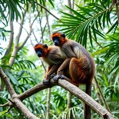 Fototapeta premium white tailed macaque