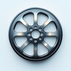 Sleek Metallic Wheel Design Eight Spoke Rim Automotive Part Car Accessory