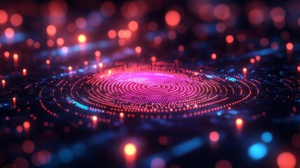 Futuristic Biometric Fingerprint Scanner. Generative AI