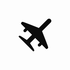 Airplane travel flight transport icon vector sign