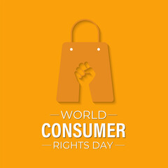 World Consumer Rights Day is celebrated on March 15th. Paper cut design Vector Design for banner, cards, prints, social media, poster, flyer and background design template.Eps 10.