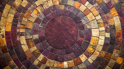 Fototapeta premium Circular Stone Mosaic Pavement Design