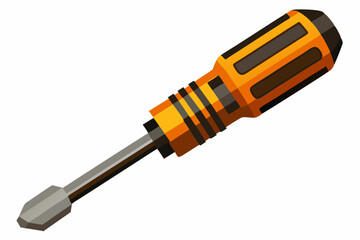 Vector illustration of a single detailed screwdriver icon on a white background