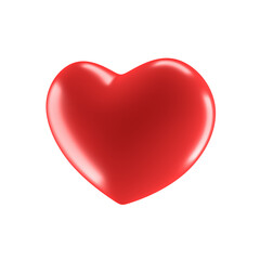 Red heart. Valentine concept. Isolated. Transparent background. 3d illustration.
