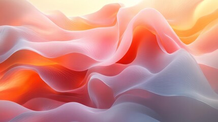 Obraz premium Abstract Flowing Fluid Shapes in Soft Pastels. Generative AI