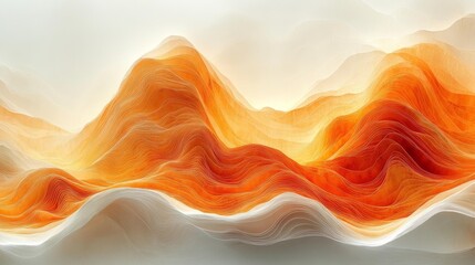 Fototapeta premium Abstract Contour Line Artwork in Warm Tones. Generative AI
