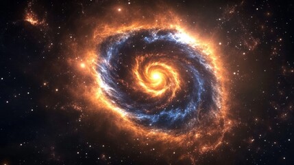 Fototapeta premium Stunning Spiral Galaxy Shines Bright with Cosmic Energy in a Vast Star-filled Universe Depicting Celestial Wonders and Astrophysical Phenomena