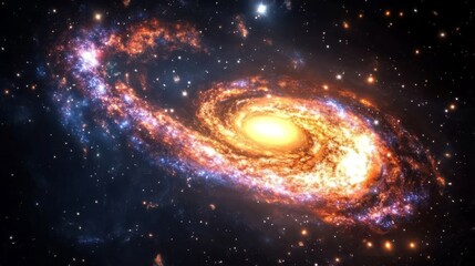 Captivating Spiral Galaxy with Luminous Core Illuminates Cosmic Expanse in Awe-Inspiring Celestial Display