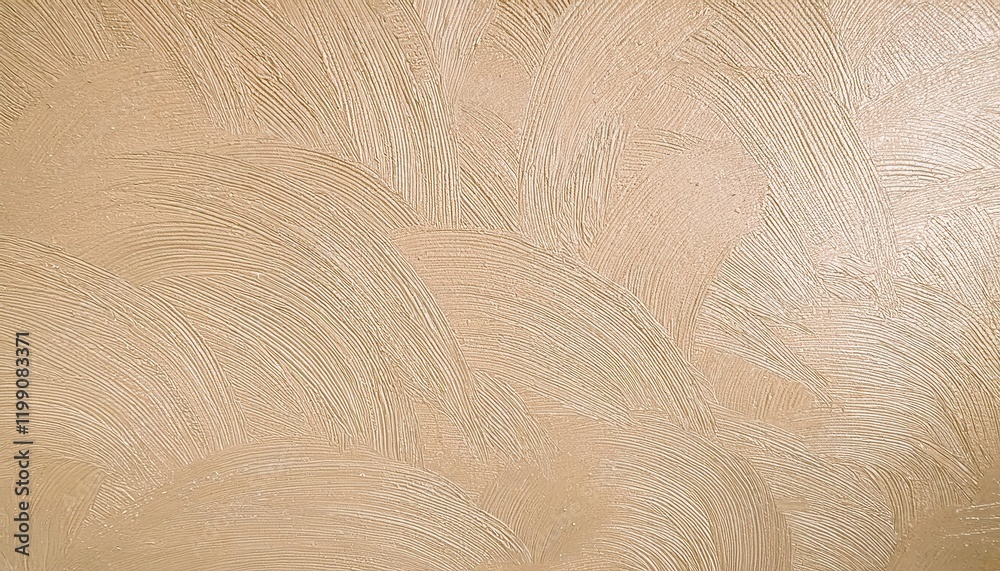 Poster textured beige stucco wall with abstract swirl pattern for modern interior design or artistic background usage