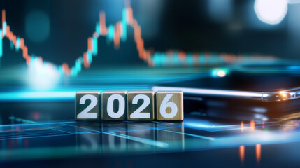 Future financial planning with 2026 and smartphone on table