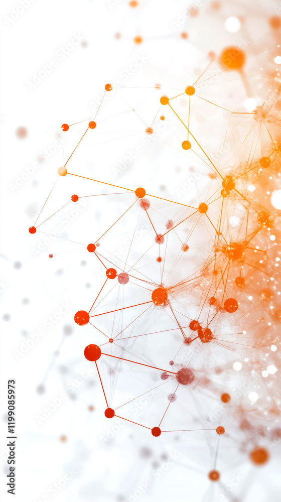Poster Network nodes interconnecting, visualizing digital communication, data exchange, and global connectivity patterns