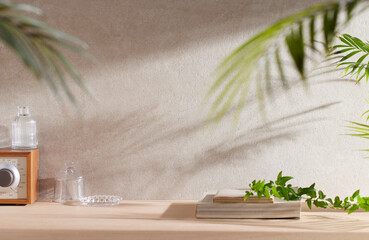 Natural beige background with a warm ambience.
